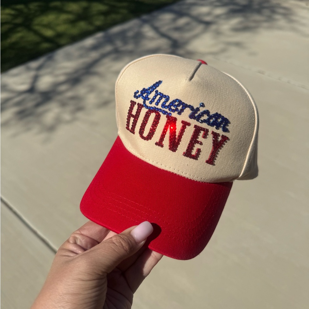 Rhinestone Sparkly American Honey Trucker Hat